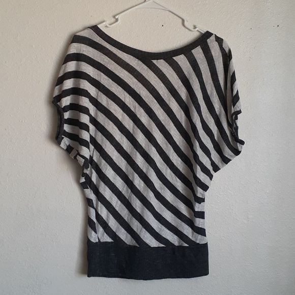 TIMING S KNIT BAT WING S TOP black and cream - Picture 4 of 10